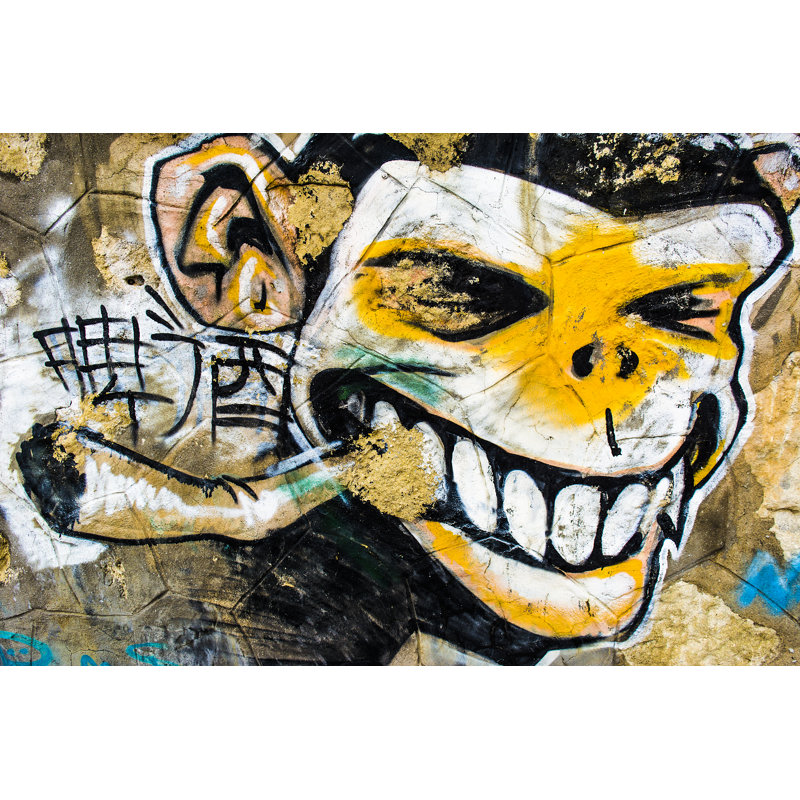 Graffiti Of A Monkey Smoking A Cigar by Tihomir_todorov - Wrapped Canvas Print, 30cm H x 46cm W