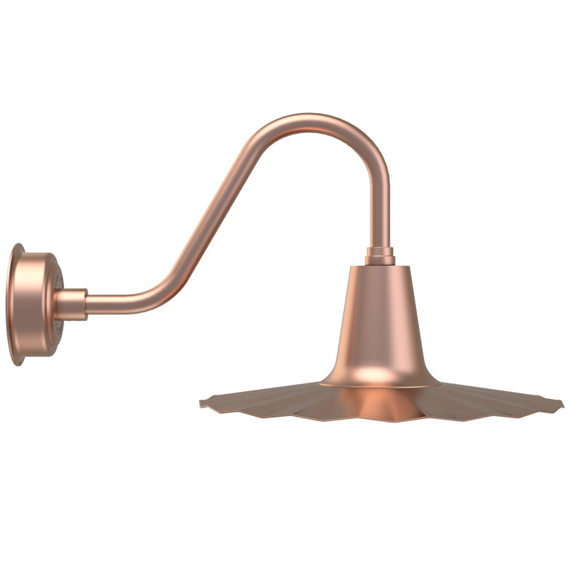 Luminaire de grange d’extérieur à del Iris, H 7,5 po x l 20 po x P 20 po, Cuivre uni