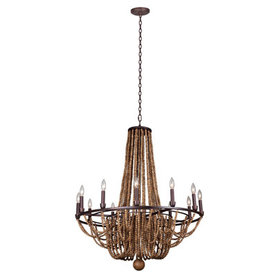 Beechwood 12 LT Royal Mahogany Chandelier Kalco
