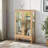 Elegant Light Oak Curio Cabinet With Tempered Glass Doors, LED Light, Mirrored Back Panel & Adjustable Shelves – Display Storage For Home & Office-586353215