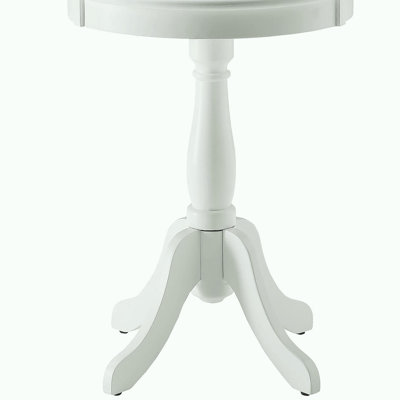 White side table with a spun wood base