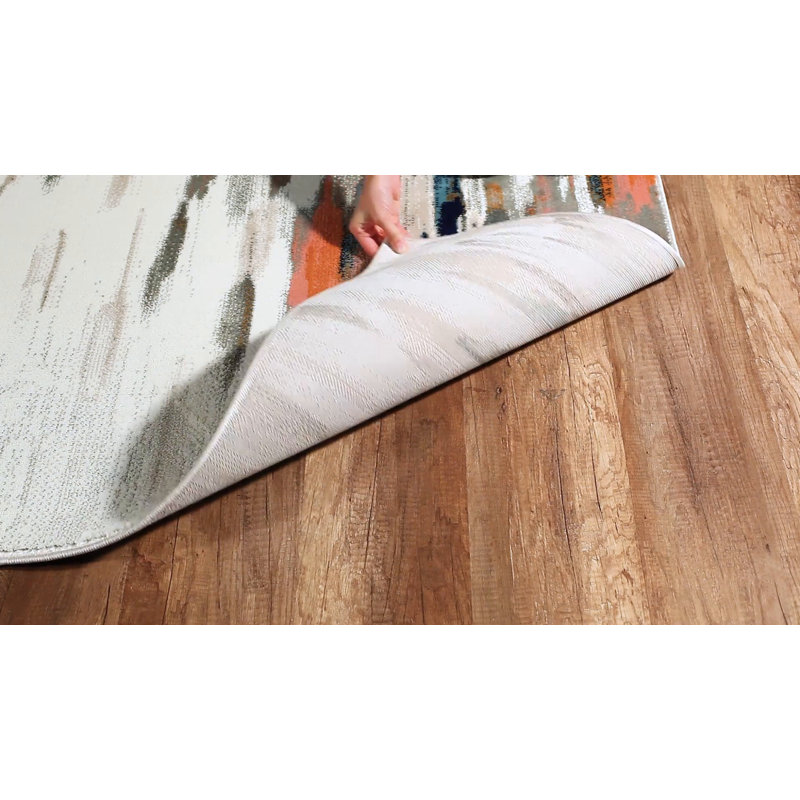 Seldovia Abstract Orange/Blue Area Rug