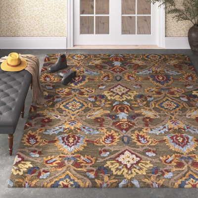 Floral Wool Hand Tufted Area Rug