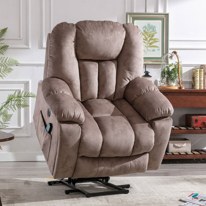 Microfibre / microsuède et fauteuil inclinable Power Lift , Camel Microfiber