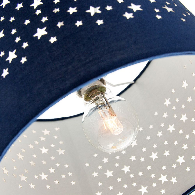 Stars Decorated Children/Kids Soft Cotton Bedroom Pendant or Lamp Shade, Blue