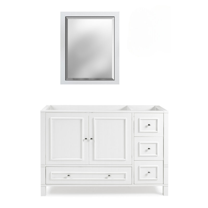 Ensemble de meuble-lavabo en bois 2 pièces Alaterre Furniture Williamsburg avec l 48 po avec rangement et miroir rectangulaire