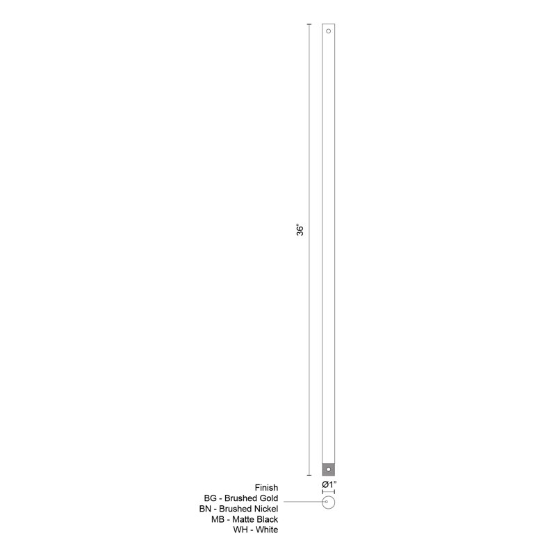 Tiges verticales, Blanc / Blanc, H 36 po x l 1 po x P 1 po