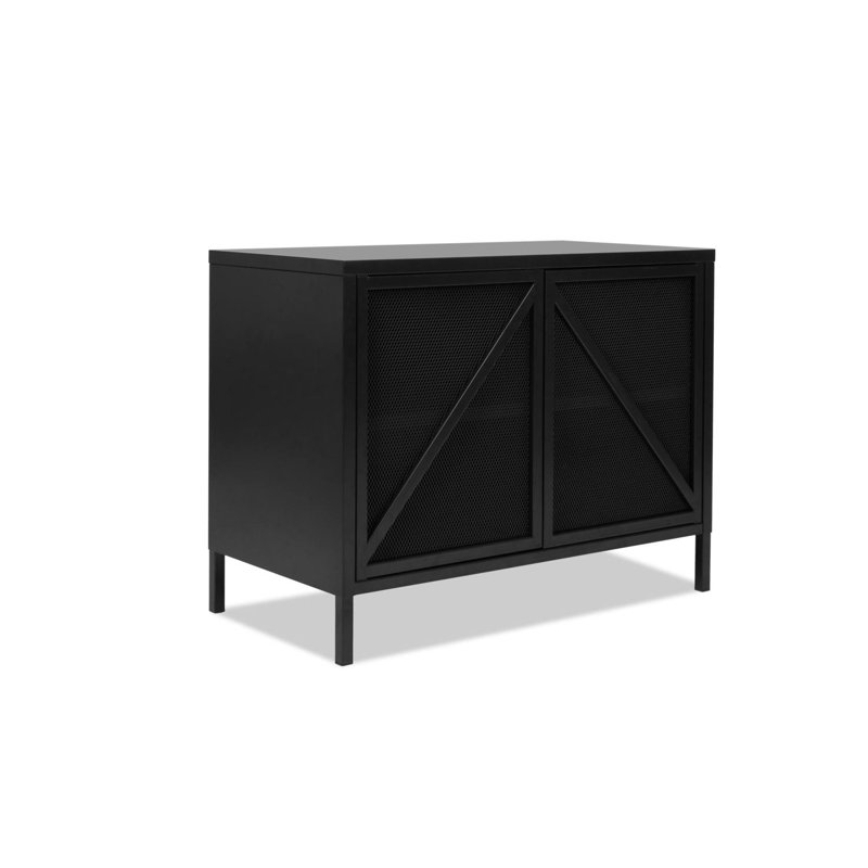 Armoire de rangement à 2 tablettes Macedonia, Sable noir
