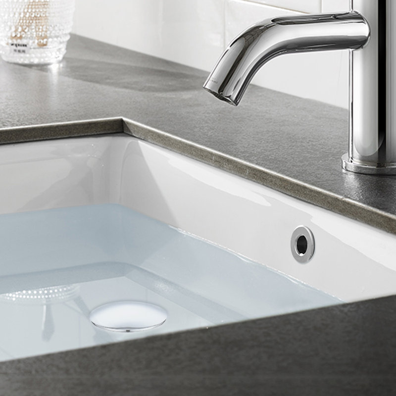 Drain escamotable en acier inoxydable pour salle de bain avec trop-plein (1 pièce), Chrome chrome