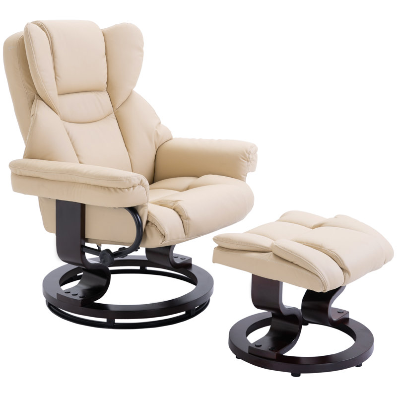 Alsup 80cm Wide Ergonomic Recliner, Cream