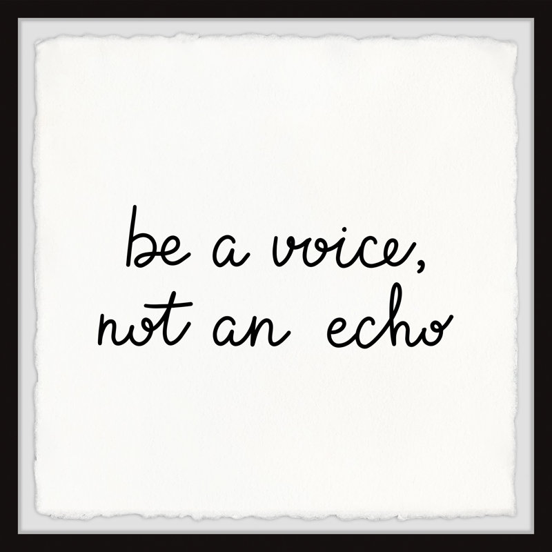 «Not An Echo», reproduction encadrée, H 12 po x l 12 po