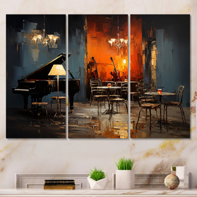 Rétro Sonate pour piano dans Jazz Cafe II - musique Jazz Art mural