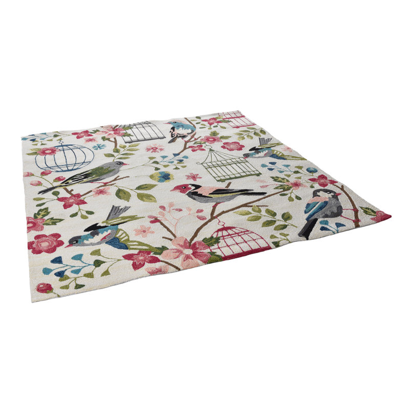 Jessie Hand-Tufted White Rug, Square 180cm
