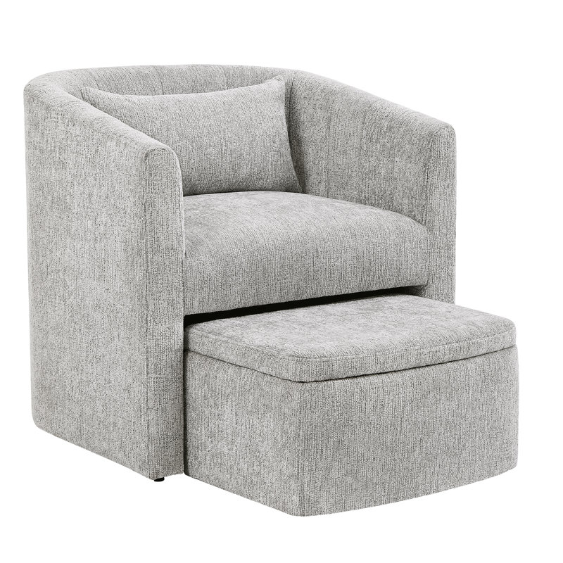 Fauteuil demi-tonneau avec repose-pieds Elha, Grey