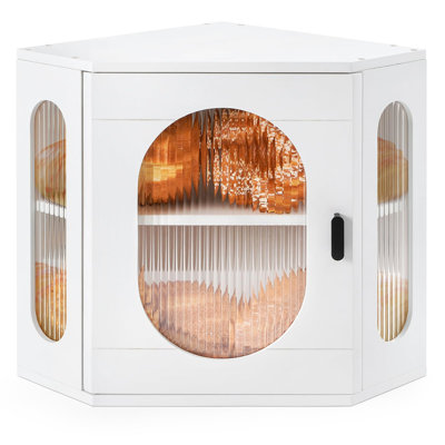 Bread Box for Kitchen Countertop,Corner Bread Storage,Wooden Breadbox Container,2 Layer Bread Holder Keeper,Large Farmhouse Bread(White)