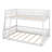 Full XL Over Queen Bunk Bed With Ladder And Guardrails, Wood Bunk Bed For Guestroom, Divided Into 2 Platform Beds