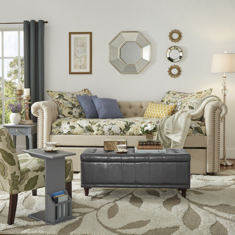 Veron Upholstered Linen Daybed, Beige