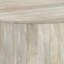 Table basse tambour en bois de manguier, fini blanchi