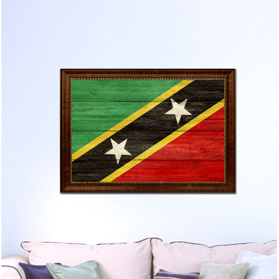 Reproduction d’art sur toile encadrée « saint kitts & nevis country flag »