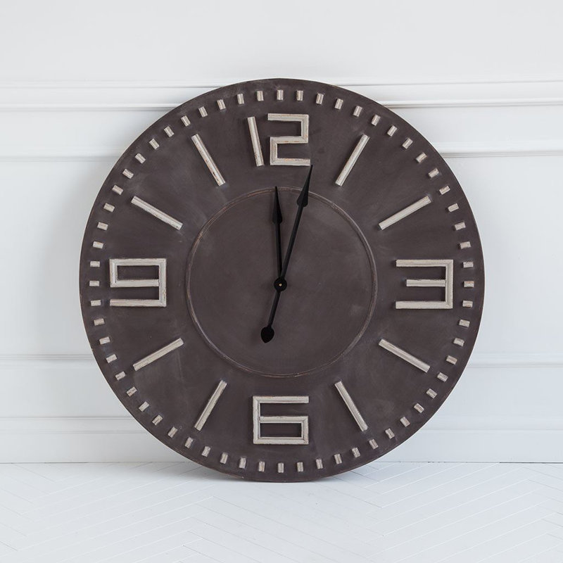 Merrionette Solid Wood Wall Clock, Black