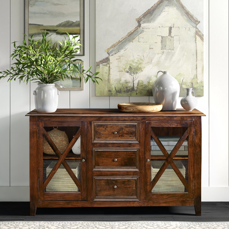 Sidon 65" 3-Drawer Sideboard, Pecan