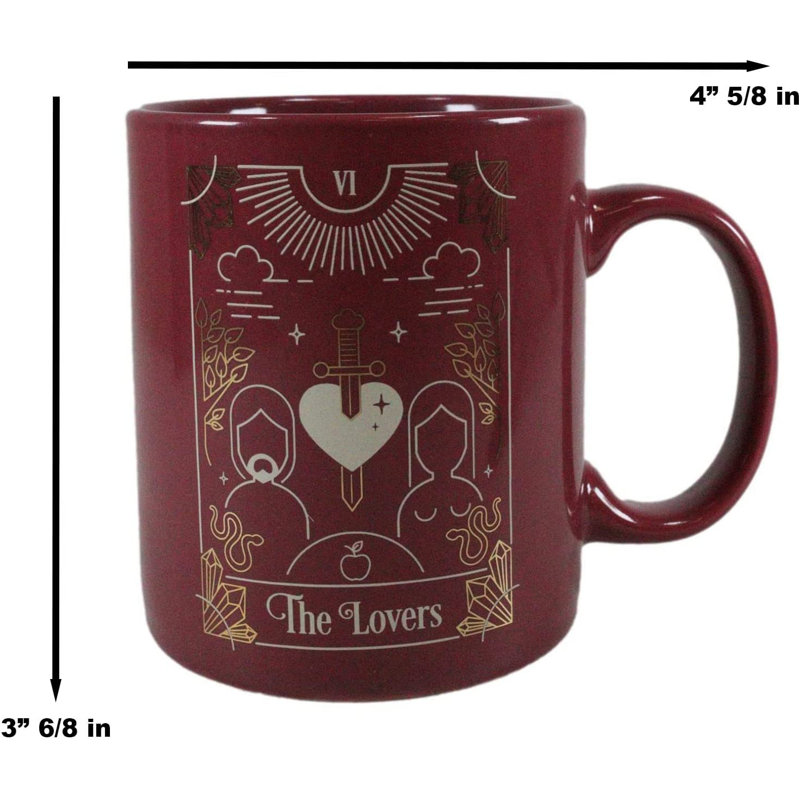 Cammille Wicca Tarot, diseuse de bonne aventure, pseudo-science, astrologie, zodiaque, gothique, alchimie, sorcellerie, divinité, café, thé, boisson, tasse, tasse, 11 oz (The Lovers
