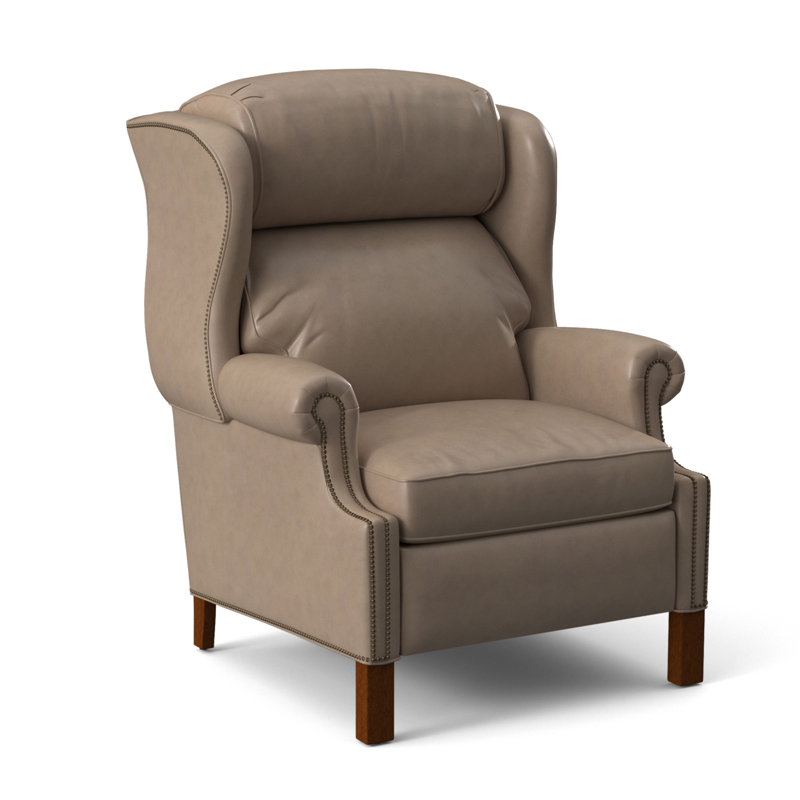 Chippendale Recliner, #9 Natural, Outsider Raven Genuine Leather, Plantation