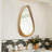 Modern Irregular Teardrop Wooden Wall Mirror
