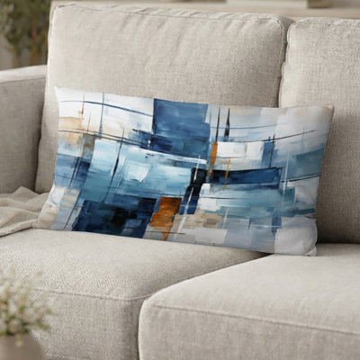 Coussin décoratif Abstract Shapes - Cerulean Cubism Shapes