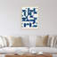 «Bauhaus Inspired Geometric Print 1» en bleu et bleu sarcelle par le Creative Bunch Studio, reproduction d'art encadrée-1887416394-1887418289