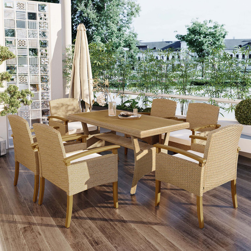 Solid Wood Top Four Leg Dining Set