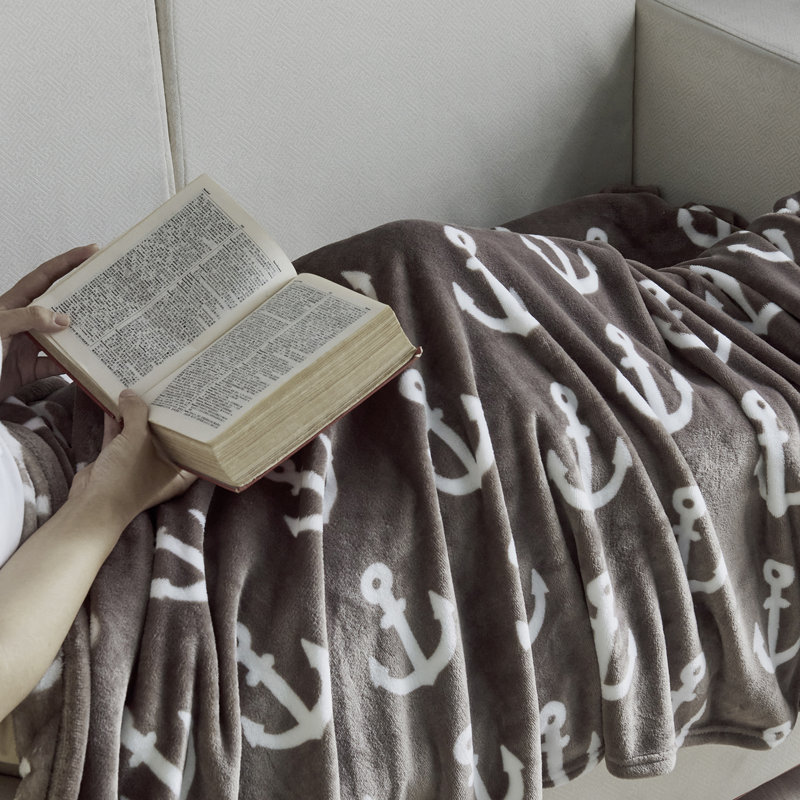 FL20200111Throw Plain Weave / Muslin Throw Blanket, Coffee