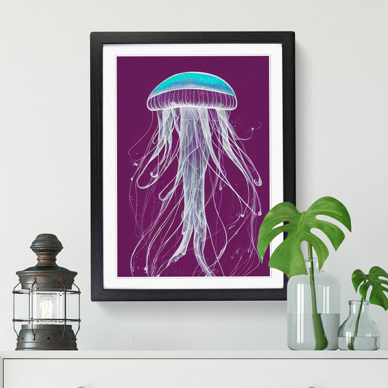 Cashion Jellyfish Vol.6 - Picture Frame Print, 64" H x 46" W, Beige