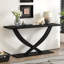 Console rustique moderne de 57 po avec pieds croisés, fabrication robuste et grande surface, parfaite pour le salon ou la chambre à coucher