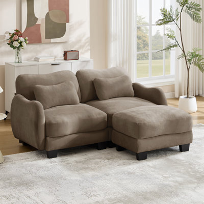 Loveseat Sofa with Movable Ottoman