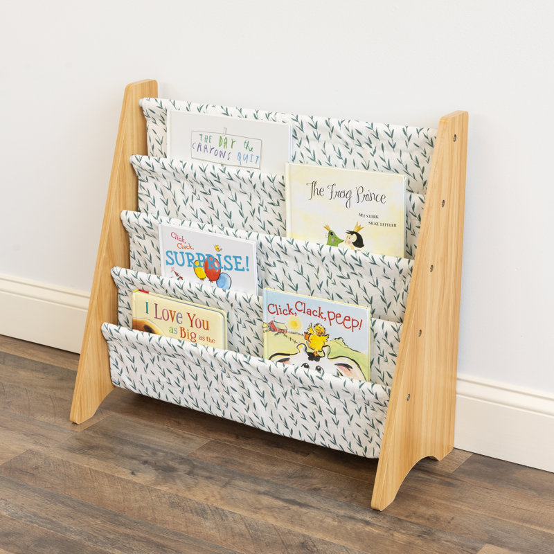 Hoeft Kids Book Display, Natural/White Leaf