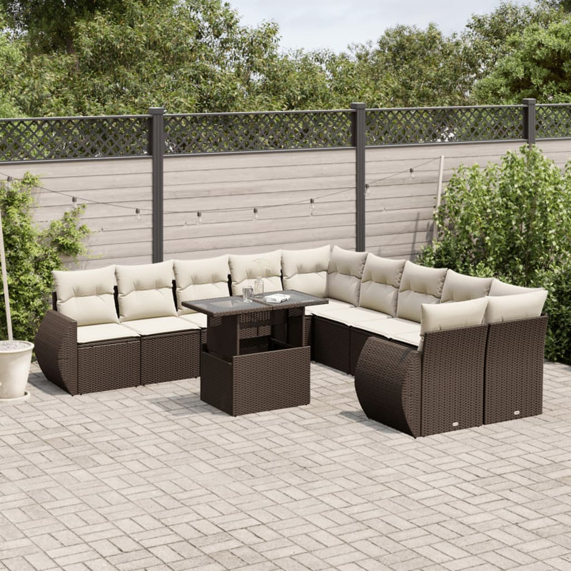 Grand canapé modulaire en rotin PE Vidaxl
