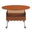 Table basse ronde à plateau relevable avec roues, structure en métal et éclairage multicolore de 27,6 po