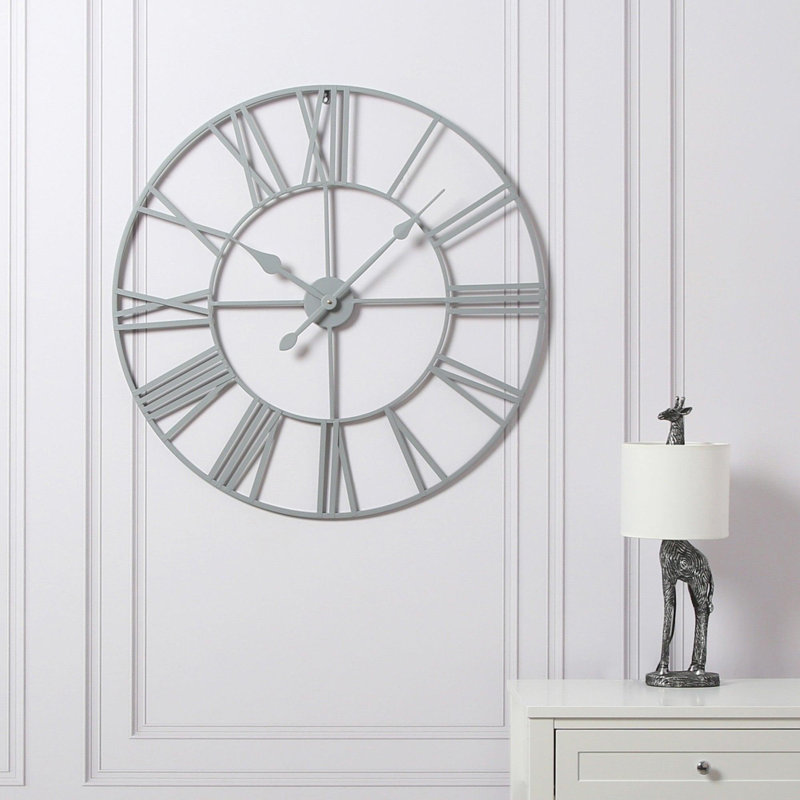 Abdulkader Iron Wall Clock, Silver