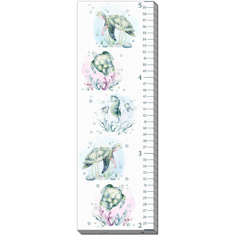 Turtles & Sea Horses Canvas Growth Chart