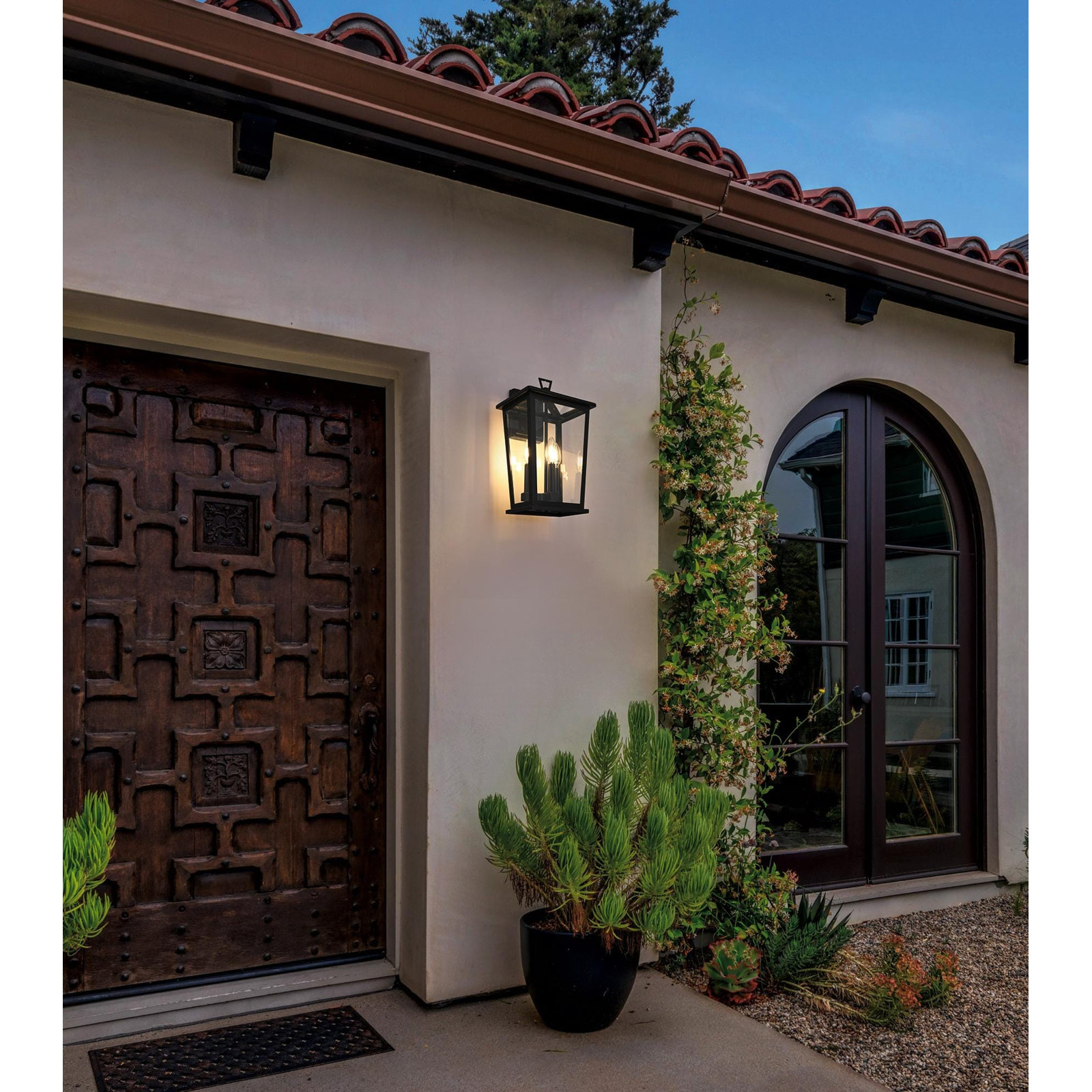 Jamila 9.45 Inch Outdoor Wall Sconce in Black