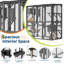70 in Walk-In Catio with Window Access, Extra Large Outdoor Cat Enclosure for Multiple Cats, Waterproof Roof Cattery with Bridge and Scratching Post Outside Cat Patio Playpen Grey