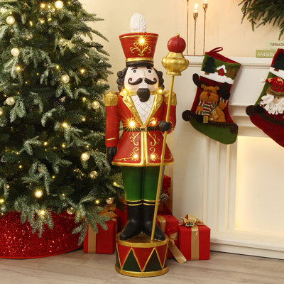 Soldat casse-noisette illuminé 4 pi avec sceptre (personnel), décoration de Noël à piles