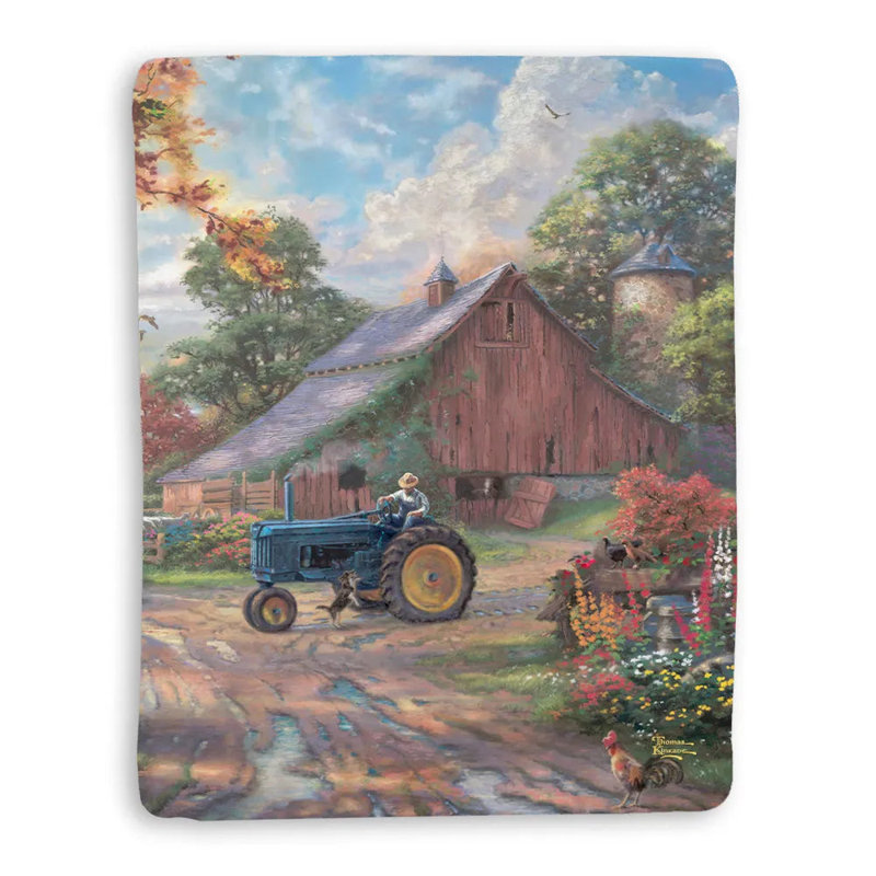 Jeté en sherpa Thomas Kinkade