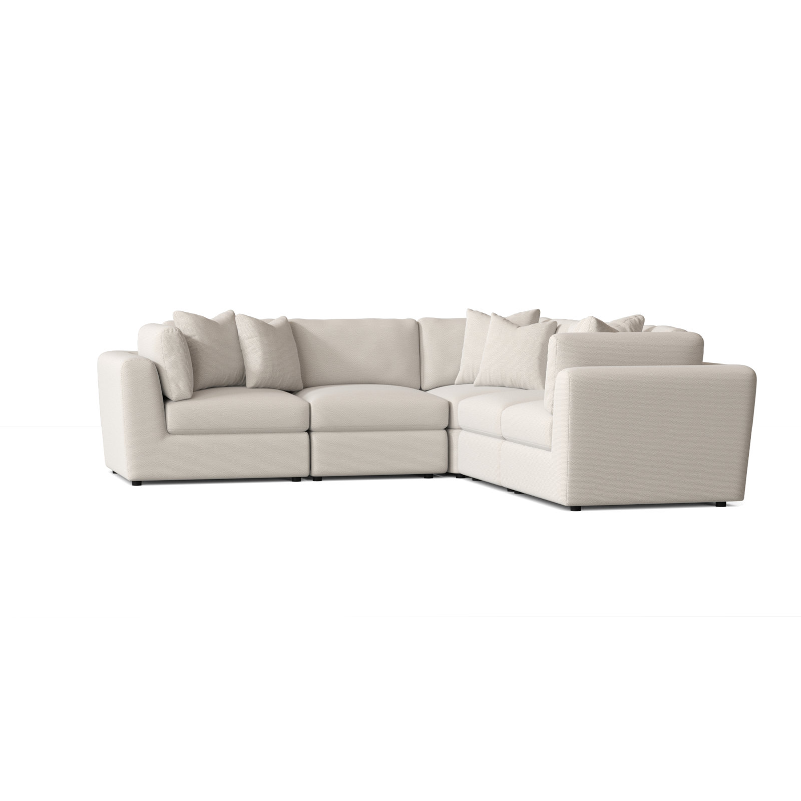 Oasis Upholstered L-Sectional, Cream Chenille 1345-002