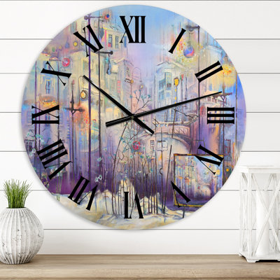 Abstrait pastel urbain - horloge murale moderne
