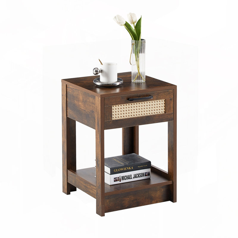 Duley 15.75'' W Nightstand, Rustic Brown