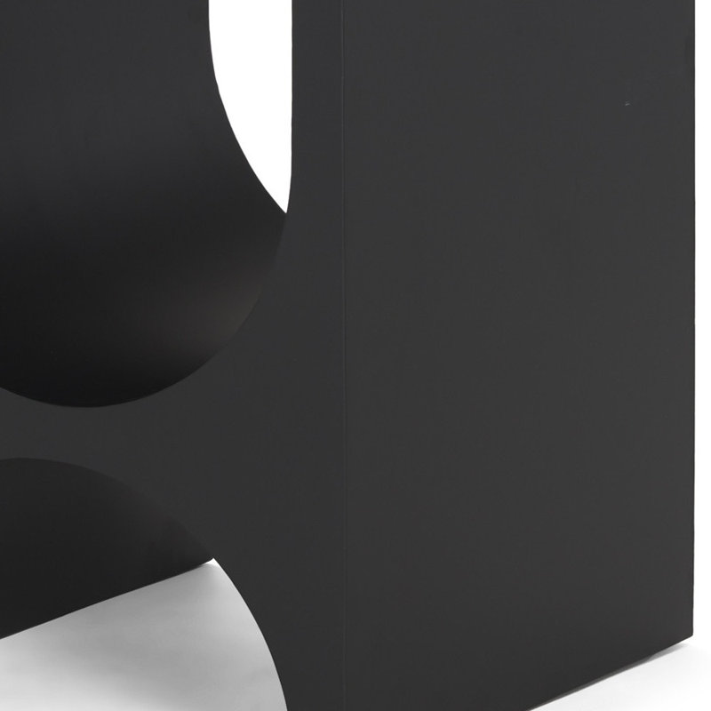 22" Black Iron Square Sled End Table