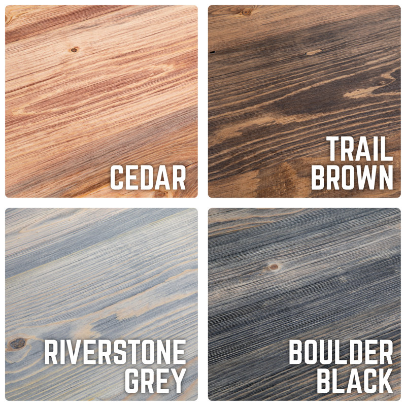 Boulder Black Pine Solid Wood Dining Tabletop, 60" x 36"