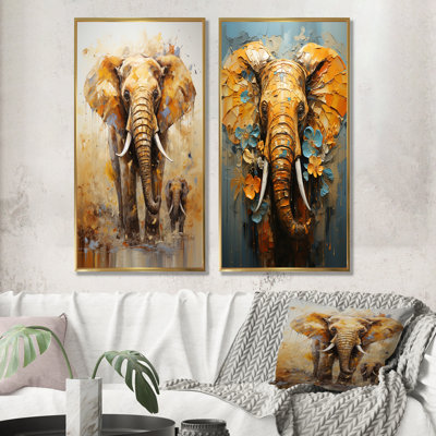 Elephant Symbolic Strength Dreams - Elephant Canvas Prints Set Of 2